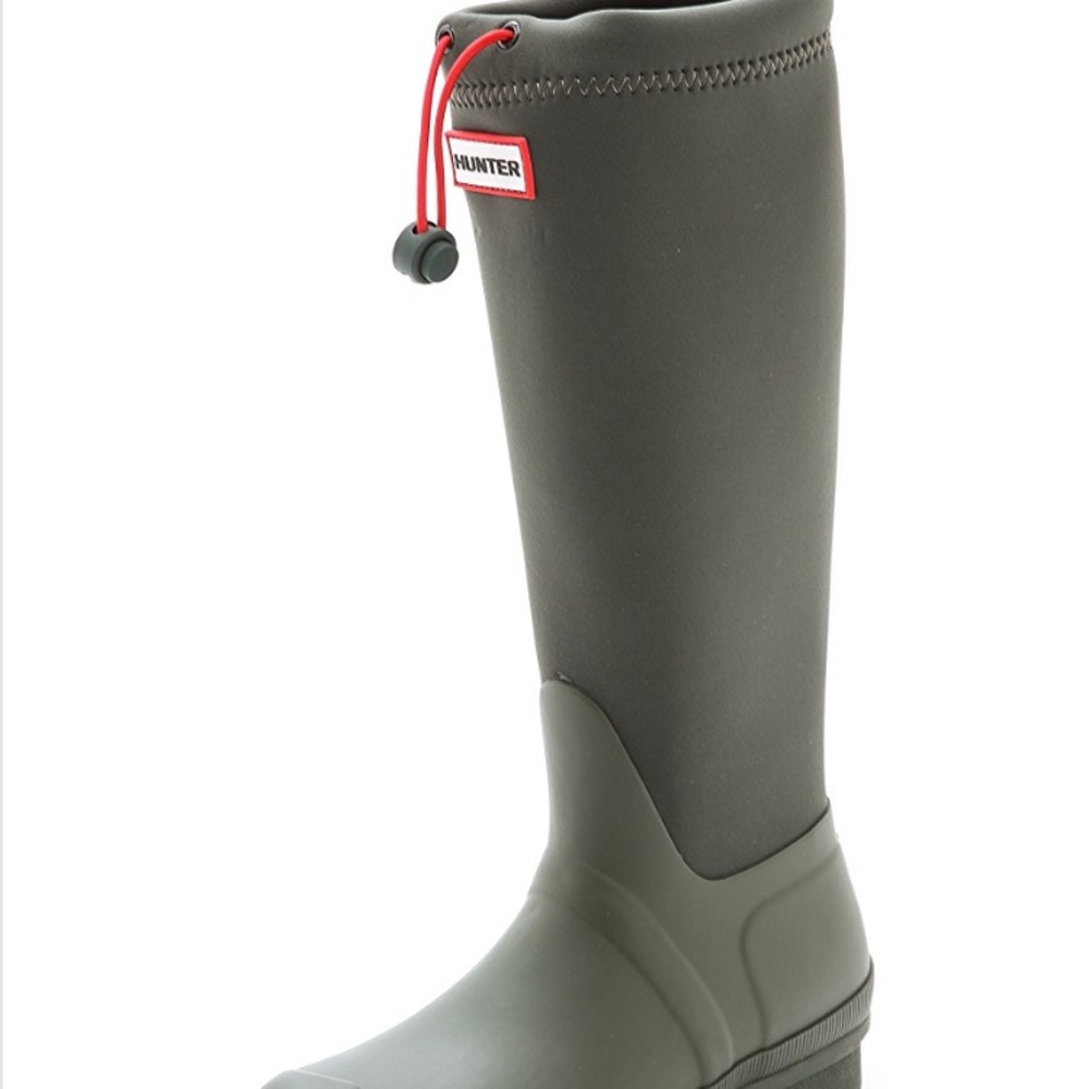 HUNTER Neoprene Tall Olive Green Rainboot